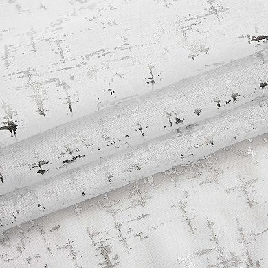 Dainty Home Lindsey Linen Textured Metallic Fabric Shower Curtain with 12 Matching Hooks 70" x 72"