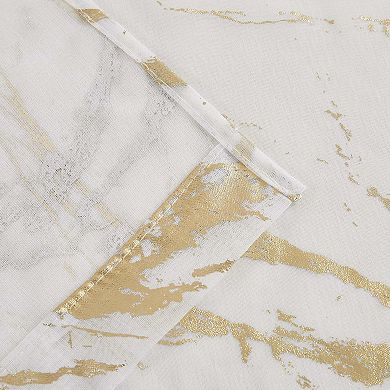 Dainty Home Chloe Linen Textured Metallic Fabric Shower Curtain with 12 Matching Hooks 70" x 72"