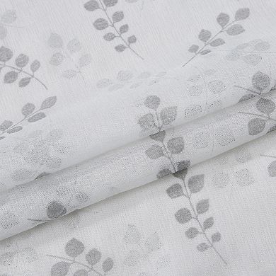 Dainty Home Clarissa Linen Textured Metallic Fabric Shower Curtain with 12 Matching Hooks 70" x 72"