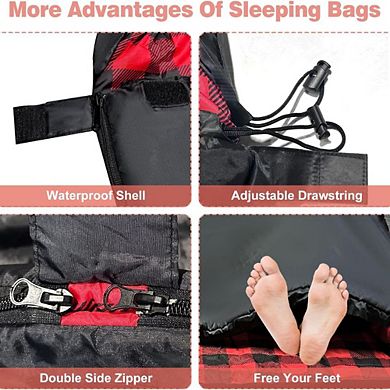 Double Sleeping Bag, Queen Size, All Season, Lightweight & Waterproof