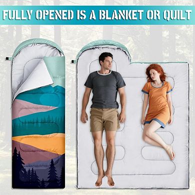 Adult Sleeping Bag, 3-Season, Warm/Cold Weather, Lightweight, Waterproof