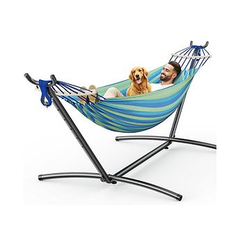 Double Hammock, Portable Heavy Duty, 500 lb Capacity, Blue