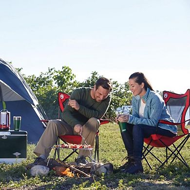 Mesh Quad Camping Chair with Carry Bag & Adjustable Arms