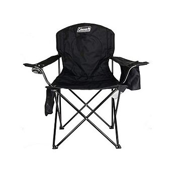 Portable Camping Chair with Cooler, Cushioned Seat & Bag