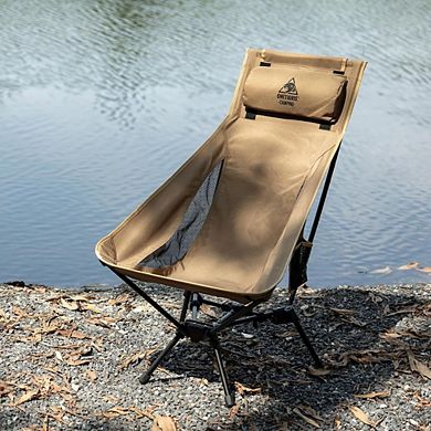 High Back Camping Chair with Pillow Design