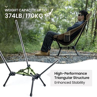 High Back Camping Chair with Pillow Design
