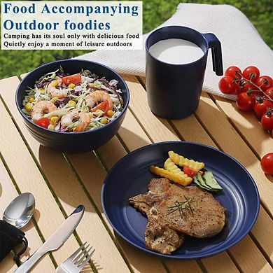 Camping Mess Kit with Cutlery, Cup, Bowl & Plate