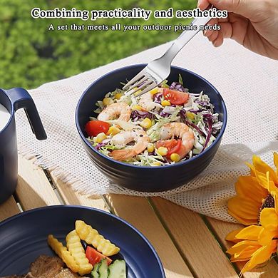 Camping Mess Kit with Cutlery, Cup, Bowl & Plate