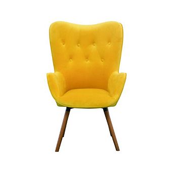 SILKY VELVET TUFTED BUTTON ACCENT CHAIR