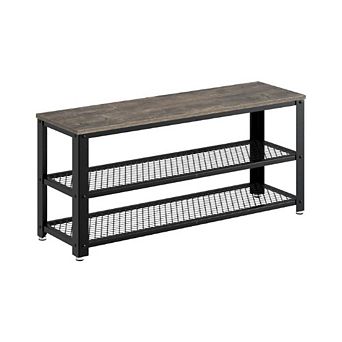 UPHOLSTERED BUTTON-TUFTED ENTRYWAY SHOE BENCH