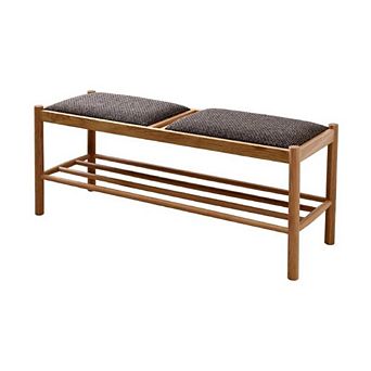 STEEL FRAME RUSTIC ENTRYWAY BENCH