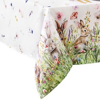 Bunny Blossom Easter Spring Tablecloth