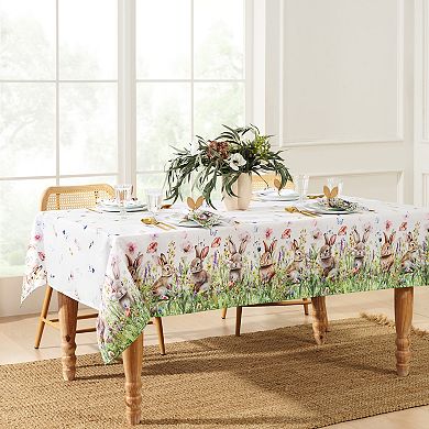 Bunny Blossom Easter Spring Tablecloth