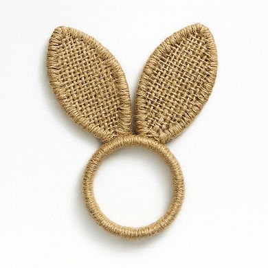 Burlap Bunny Ear Easter Napkin Rings, Set of 4