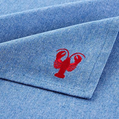 Coastal Embroidered Napkins, Set of 4