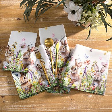 Bunny Blossom Easter Napkins, Set of 4