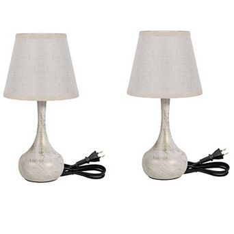 17.3 in Table Lamp with Gray Linen Shade and Touch Control (Set of 2)