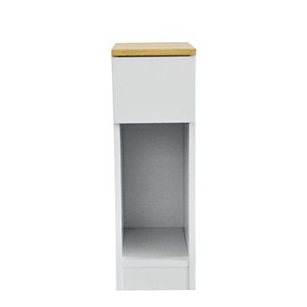 23.62 in H White Titanium Rectangular Wood End Table with 1 Drawer