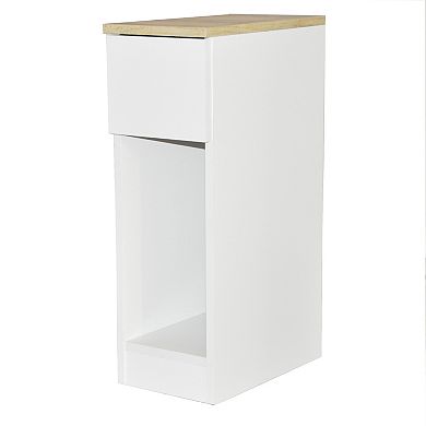 23.62 in. H White Titanium Rectangular Wood End Table with 1 Drawer