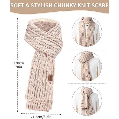 3-Piece Winter Set: Cozy Beanie, Long Scarf, Touchscreen Gloves for Women
