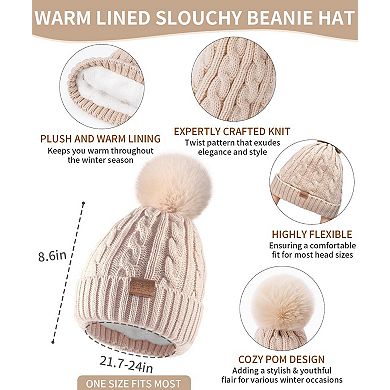 3-Piece Winter Set: Cozy Beanie, Long Scarf, Touchscreen Gloves for Women