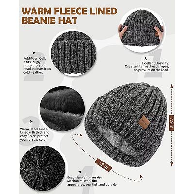 Chenille Winter 4-Piece Set: Hat, Gloves, Scarf, Headband 