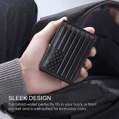 Pefiam Men's Full Grain Leather Bifold Wallet, 12 Card Slots, RFID Blocking, Slim Design