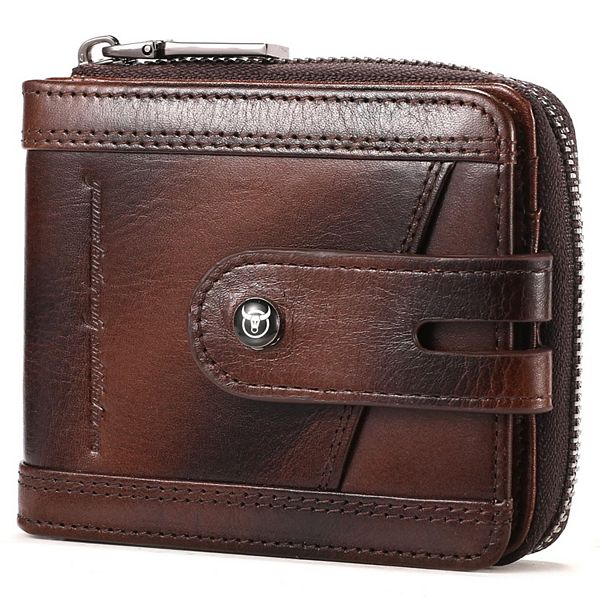 Leather Wallet with RFID Blocking, 14 Card Slots, 2 Cash