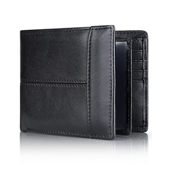 Premium Genuine Leather Wallet for Men - 16 Card Slots, RFID Blocking, Minimalist Design