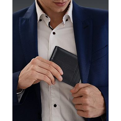 Premium Genuine Leather Wallet for Men - 16 Card Slots, RFID Blocking, Minimalist Design