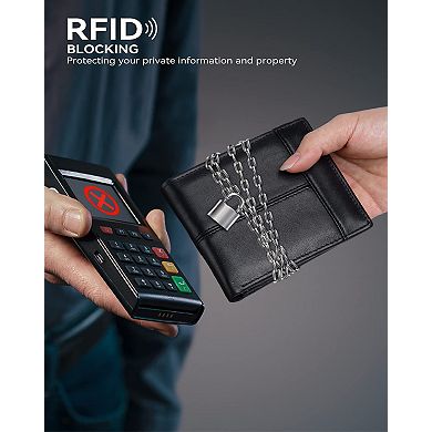 Premium Genuine Leather Wallet for Men - 16 Card Slots, RFID Blocking, Minimalist Design