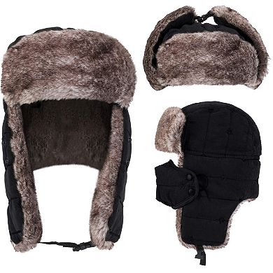 Warm Winter Trapper Hat & Touchscreen Gloves - Adjustable Ear Flaps, Waterproof, Breathable