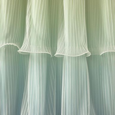 100% Polyester Rainbow Ruffled Curtain Set for Kids Bedroom