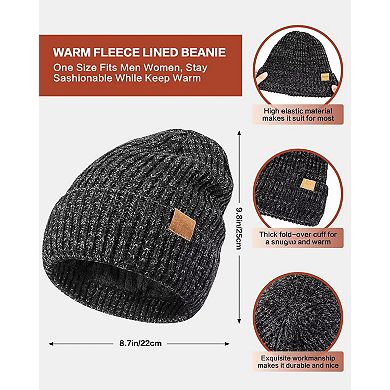 Unisex Winter 3-Piece Set: Touchscreen Gloves, Foldable Hat, Thick Scarf - for Cold Weather