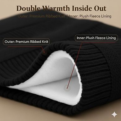 4-Piece Winter Gift Set: Knit Beanie, Long Scarf, Touchscreen Gloves, Fleece Headband