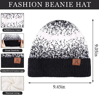 Premium Nylon & Acrylic Women's Winter Knit Hat Gloves Scarf Set