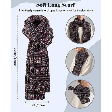 Women's Winter 3-Piece Set: Slouchy Beanie, Touchscreen Gloves, Long Scarf