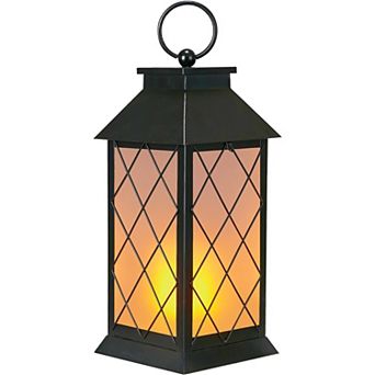 18" Solar Lantern - Outdoor Hanging Decor with Flickering Flame,10-12H Use, Rustproof Metal