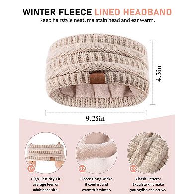 4-Piece Winter Set: Slouchy Beanie, Headband, Touchscreen Gloves, Thick Scarf