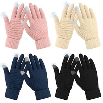 4 Pairs Women's Touchscreen Winter Mittens - Lightweight, Stylish, Diverse Colors Cold Weather