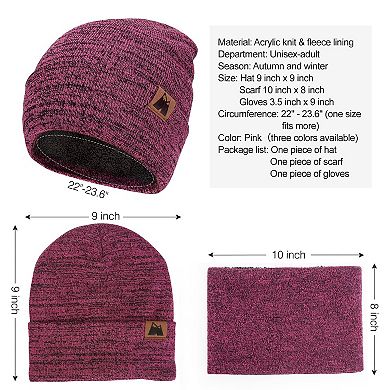Warmth & Touchscreen Friendly 3-Piece Winter Set - Hat, Scarf, Gloves