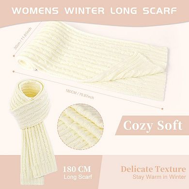 3 in 1 Women's Winter Set: Fleece Lined Beanie, Touchscreen Gloves, Long Scarf