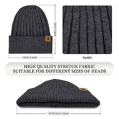 3pcs Winter Hat Gloves Scarf Set for Men - Touchscreen, Anti-Slip, Warm