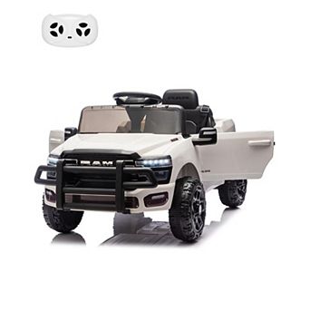Electric Kids Car Licensed RAM 12V Ride On Truck Remote Control Music 3 Speeds LED Lights Suspension