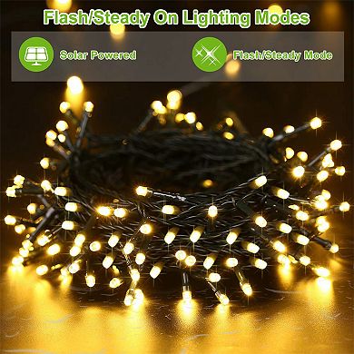 12M 100 LED Solar Fairy String Lights Multicolor Outdoor Garden Xmas Party Decoration