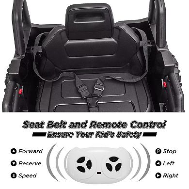 Kids Ride On UTV Remote Control 390W Dual Motor 12V Electric Car LED Storage Bin USB Aux