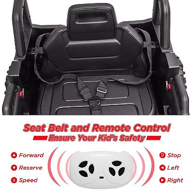 Kids Ride On UTV Remote Control 390W Dual Motor 12V Electric Car LED Storage Bin USB Aux