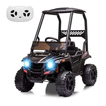 Kids Ride On UTV Remote Control 390W Dual Motor 12V Electric Car LED Storage Bin USB Aux