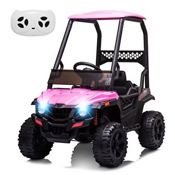 Kids Ride On UTV Remote Control 390W Dual Motor 12V Electric Car LED Storage Bin USB Aux