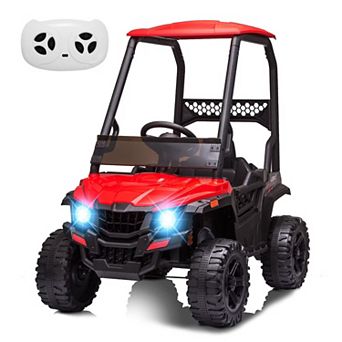 Kids Ride On UTV Remote Control 390W Dual Motor 12V Electric Car LED Storage Bin USB Aux